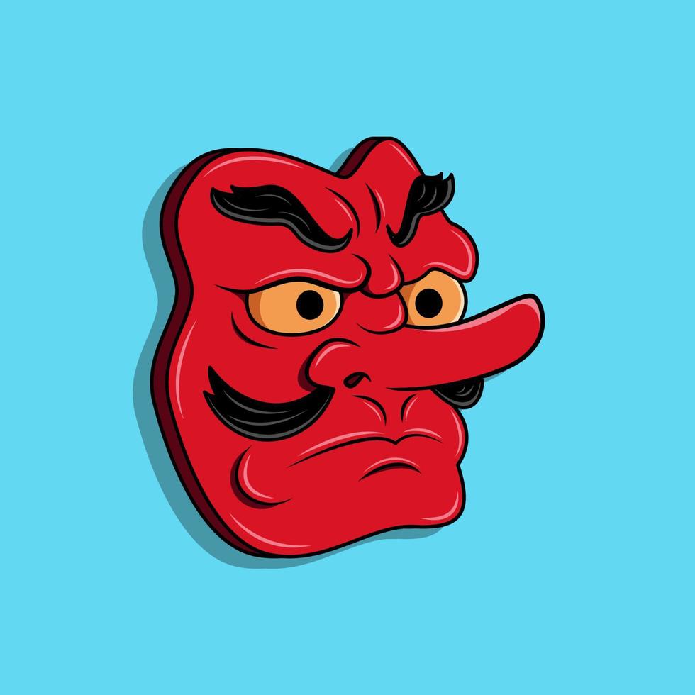 máscara tengu japonesa, ilustración vectorial eps.10 vector