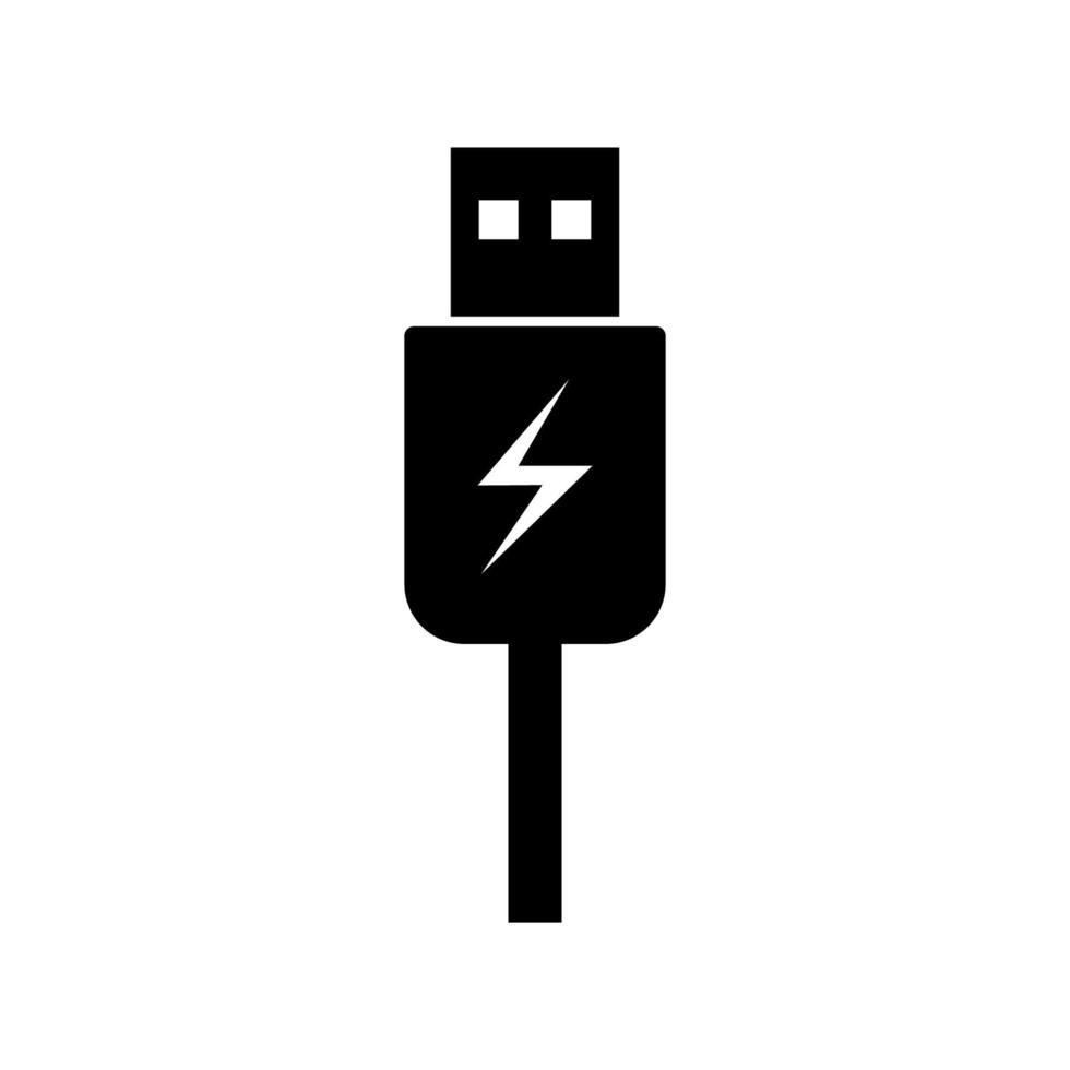 USB icon, Simple symbol on white background. vector