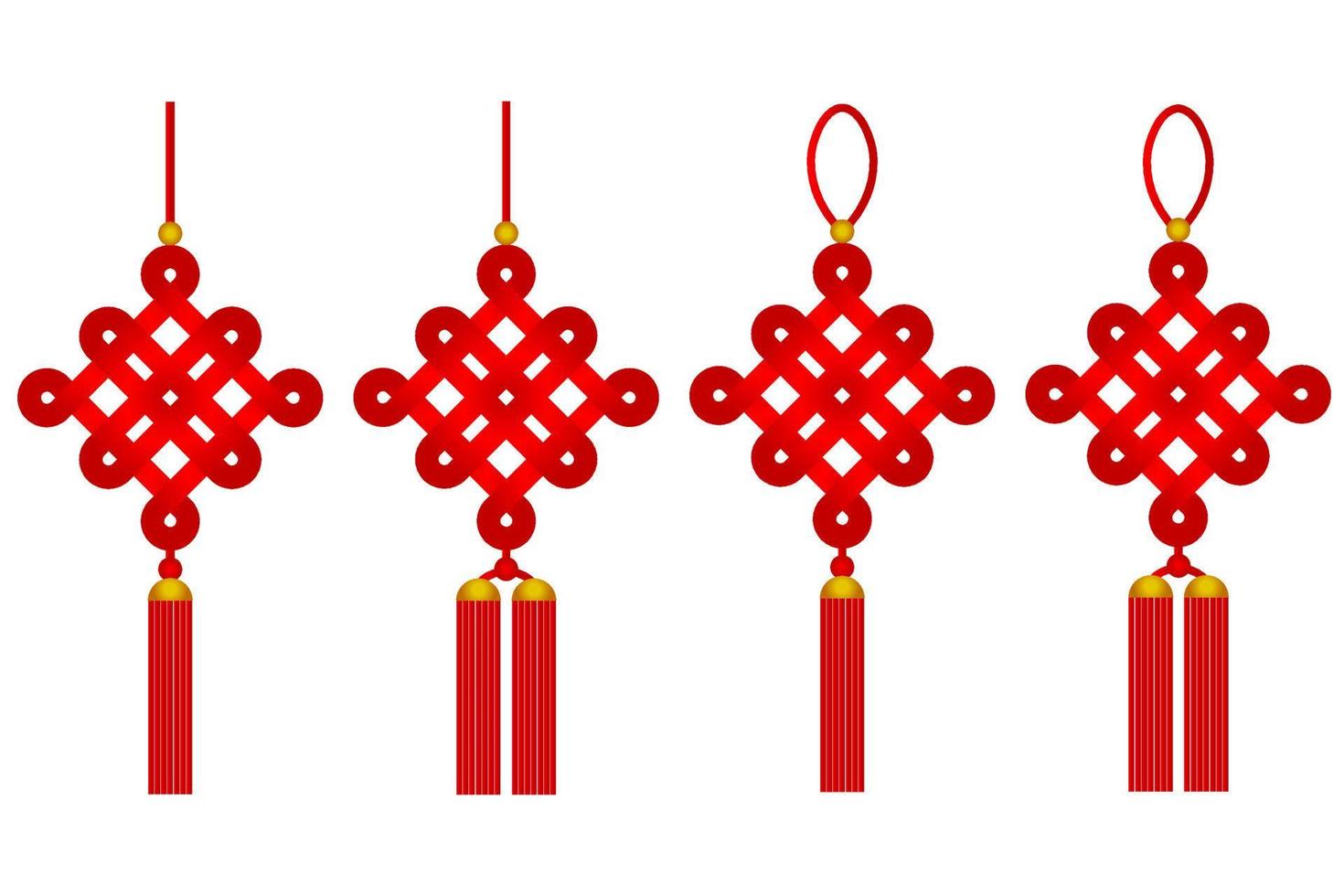 símbolo de nudo chino de diseño vectorial de buena suerte, el símbolo tradicional del año nuevo lunar chino vector
