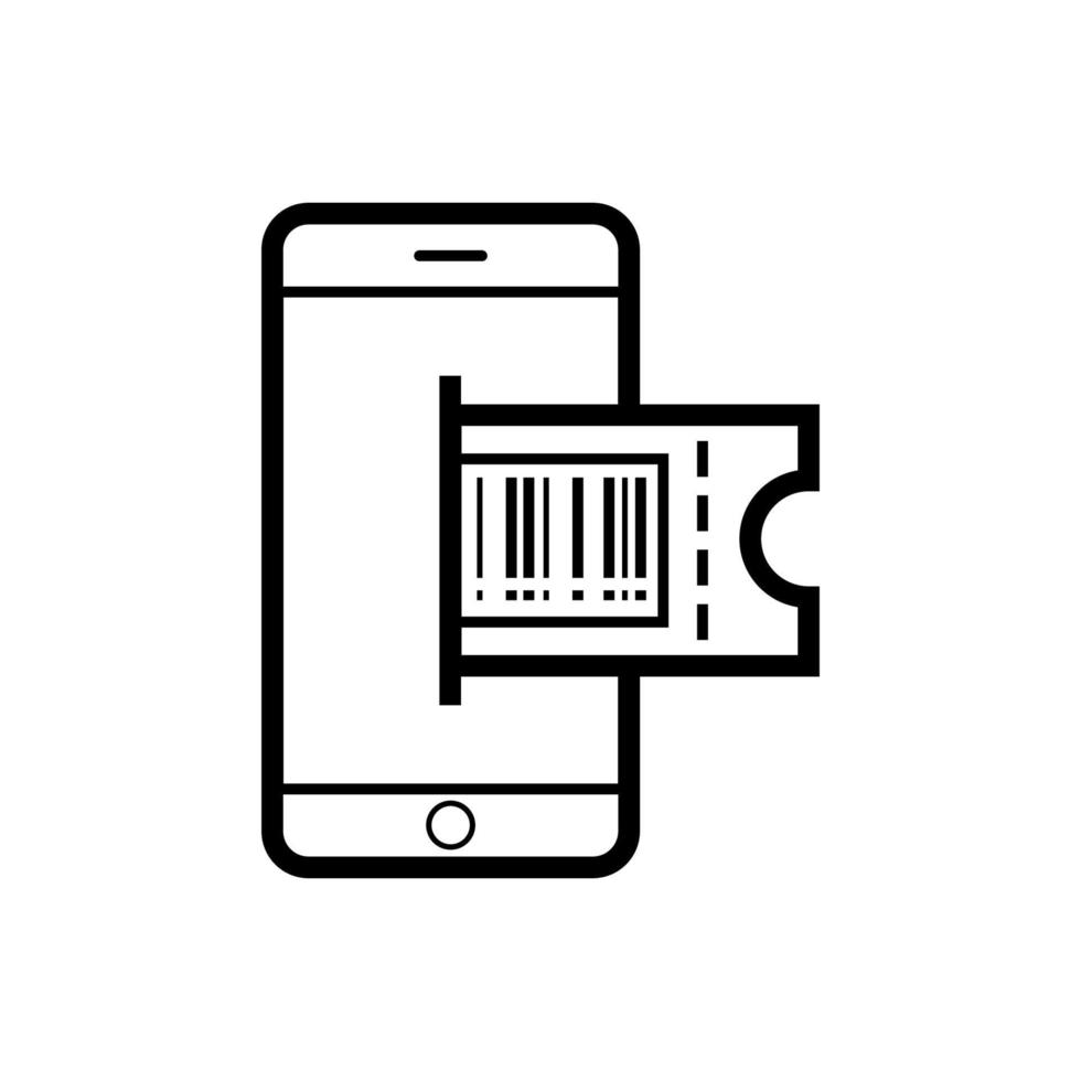 Mobile ticket digital icon design, Virtual ticket online illustration on white background vector