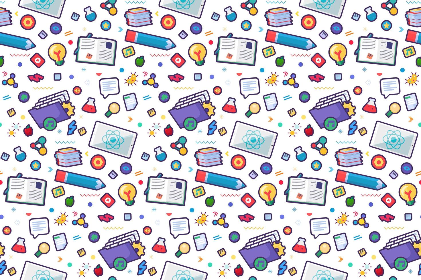 Back to school seamless patter with doodle tools vector