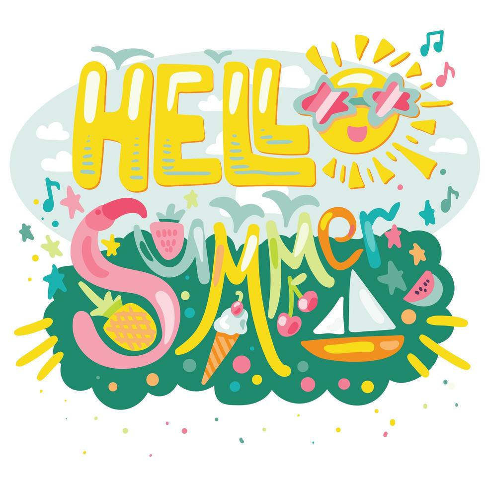 Hello Tropical Summer vector