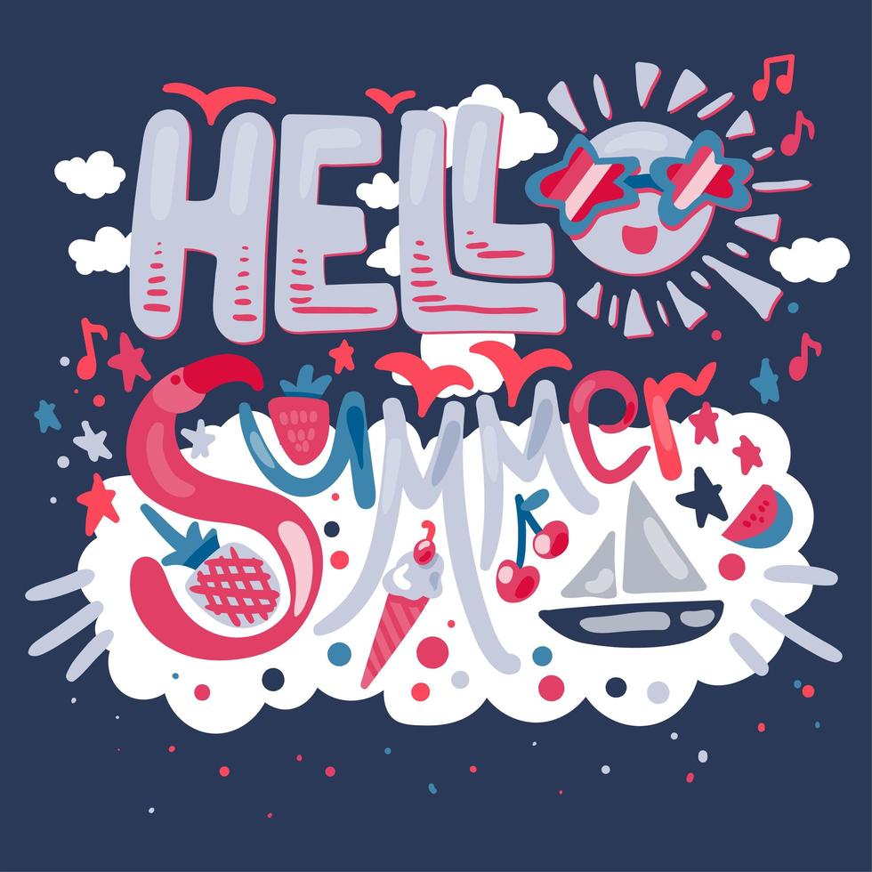 Hello Tropical Summer vector