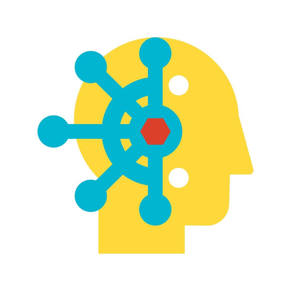 Mind control, thought manipulation flat vector icon