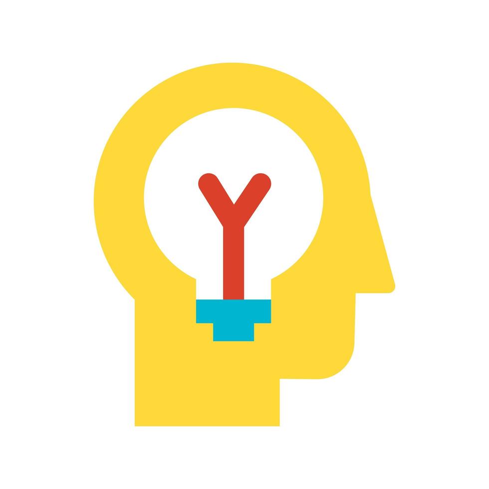 Idea generation and brainstorming flat vector icon