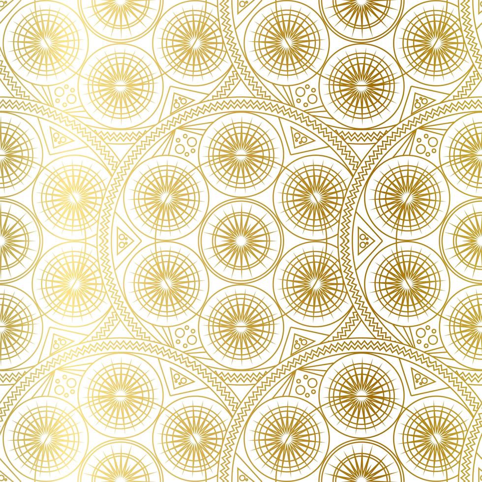 Golden Luxury Art Mandala Boho Seamless Pattern vector
