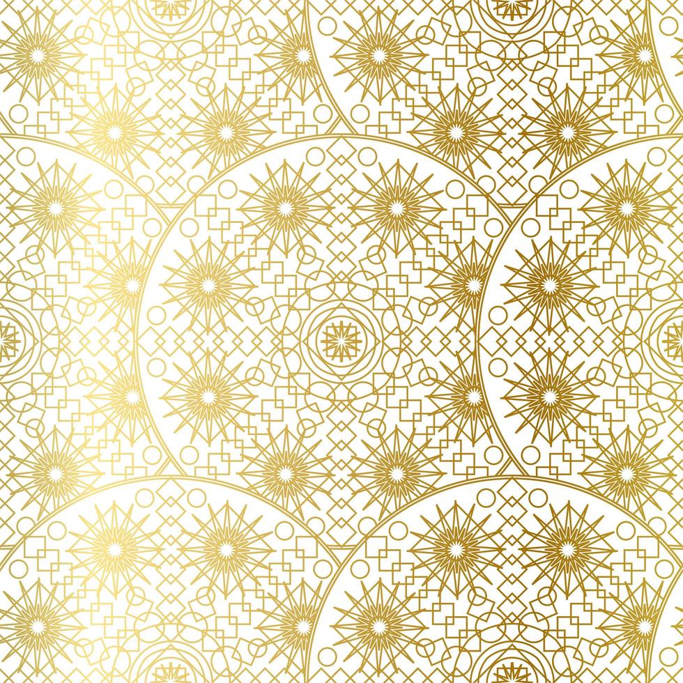 Golden Luxury Art Mandala Boho Seamless Pattern vector