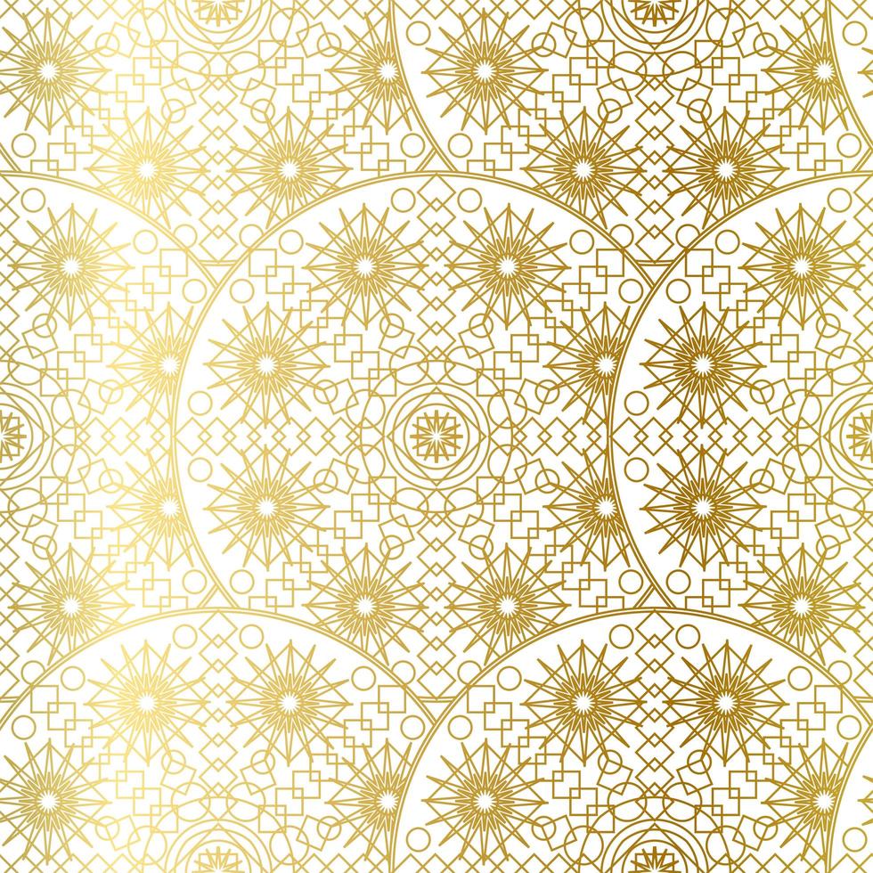 Golden Luxury Art Mandala Boho Seamless Pattern vector