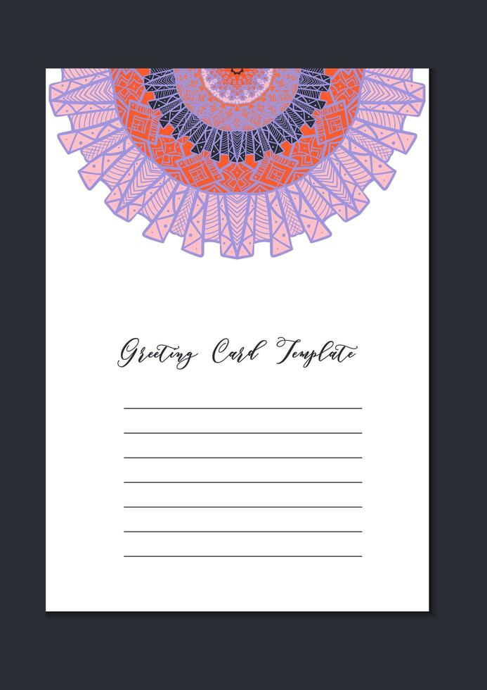 Mandala oriental template card vector