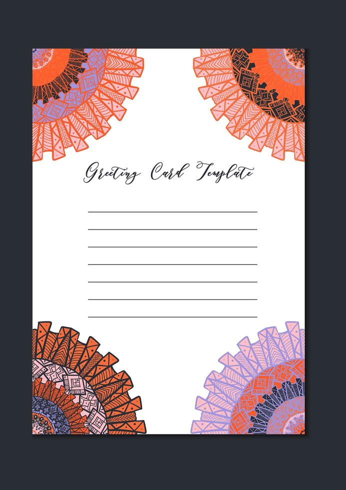 Mandala oriental template card vector