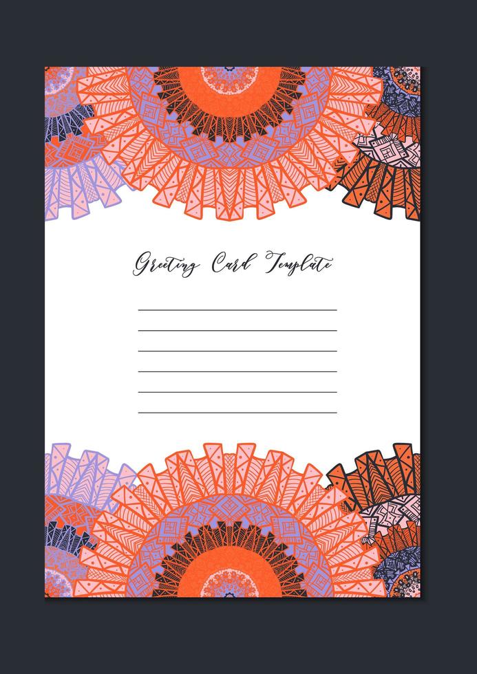 Mandala oriental template card vector