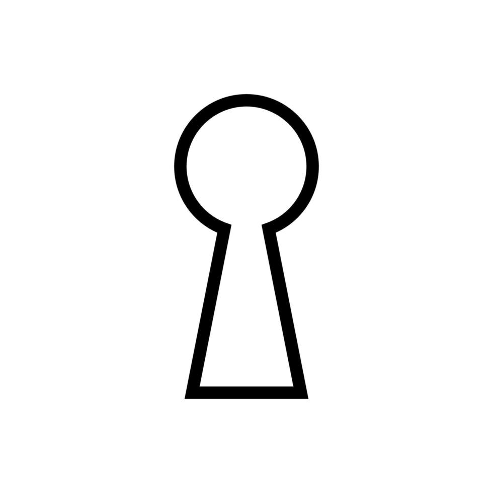 Line icon design for keyhole icon, Flat keyhole illustration vector