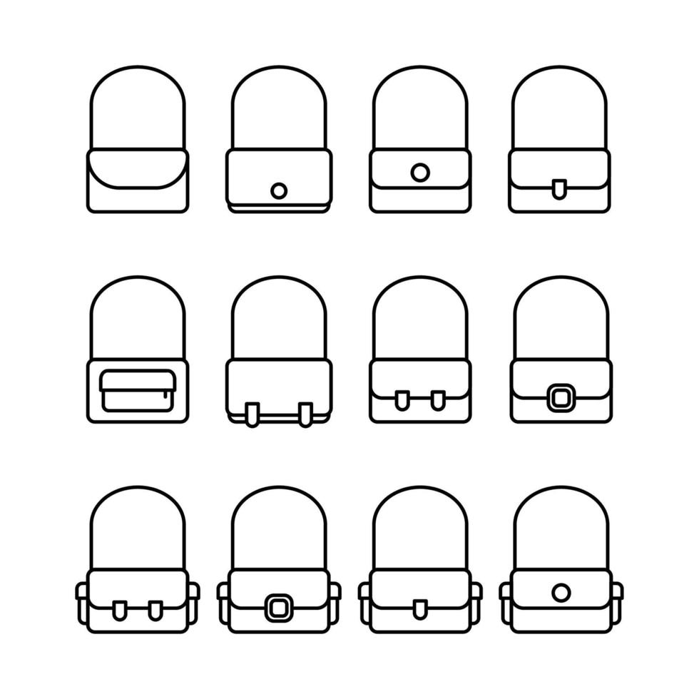 Sling bag icon collection vector illustration