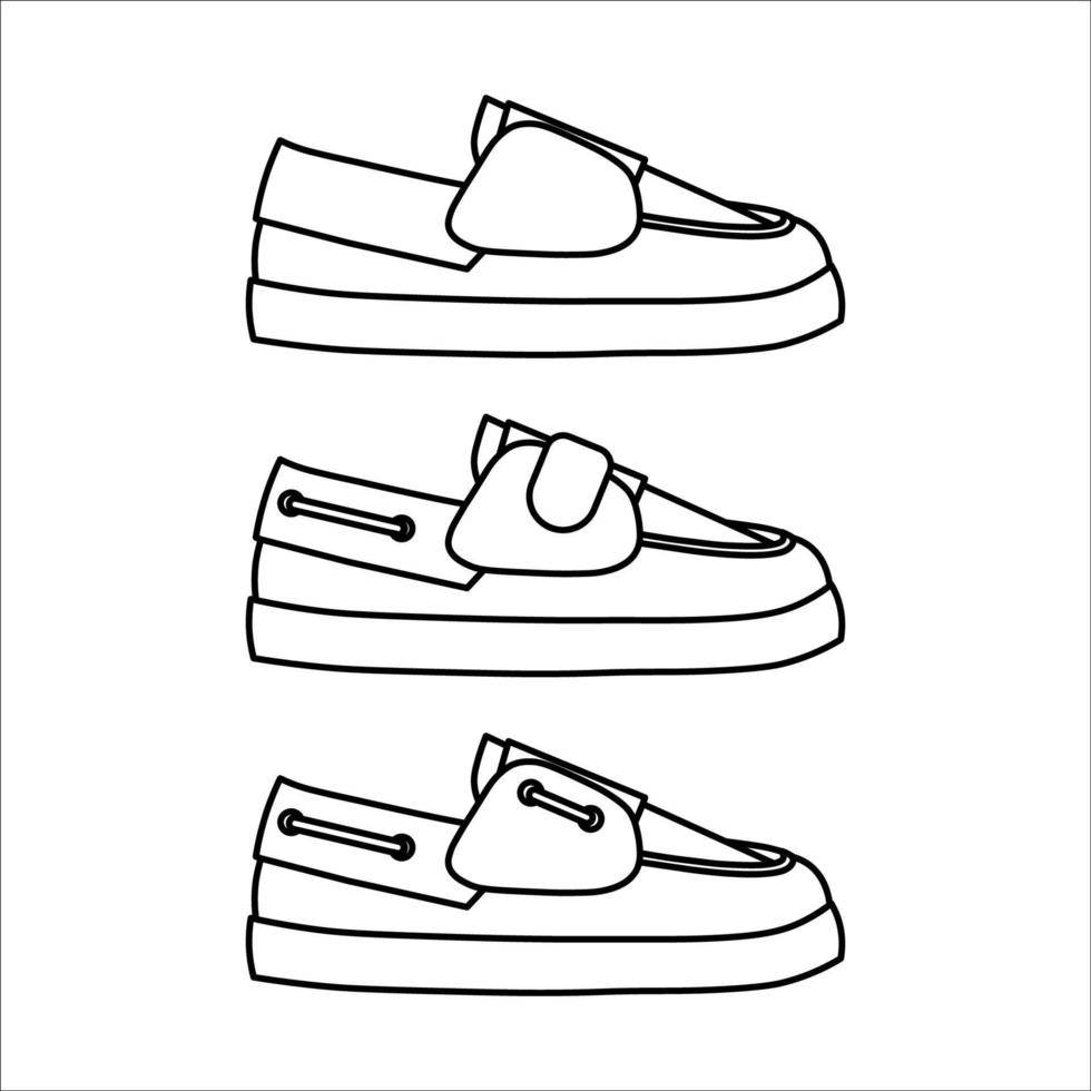 línea niños zapatos icono vector illuatration