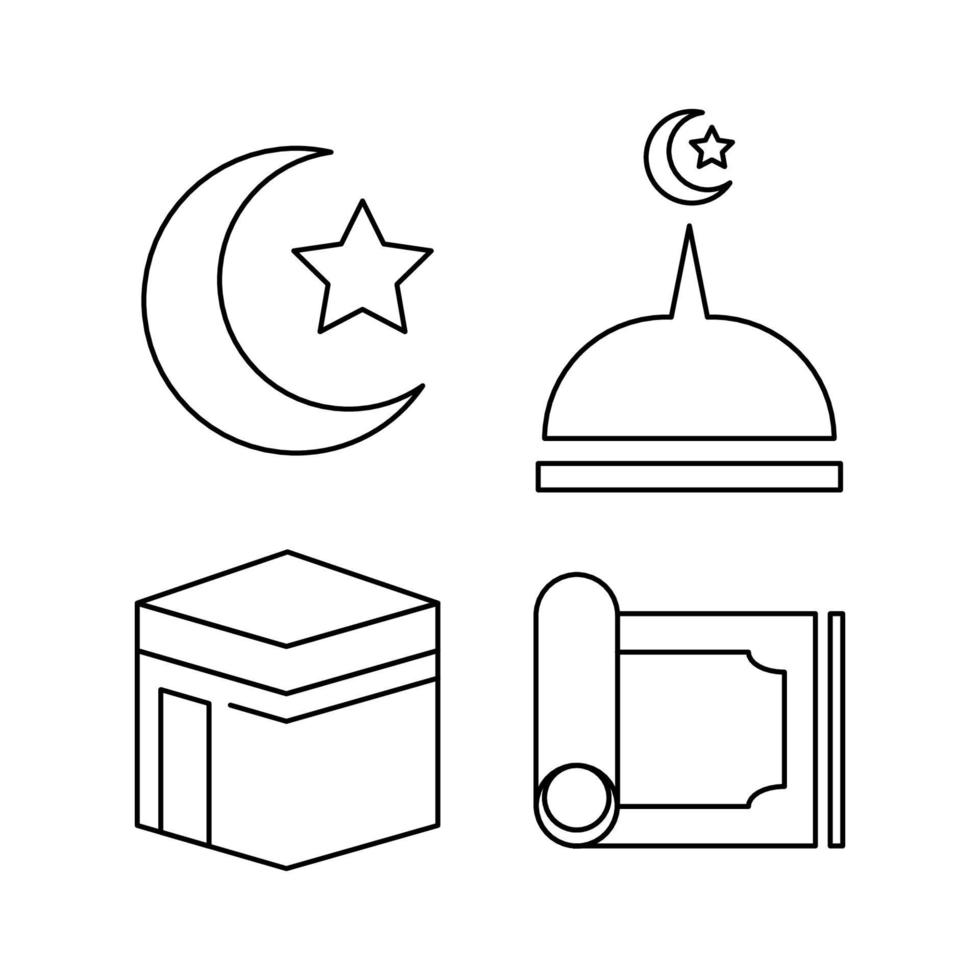 Islamic icon collection vector illustration