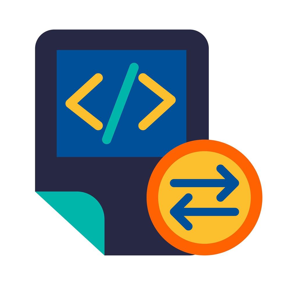 codificación de archivos de script intercambiando símbolo glifo icono vectorial vector