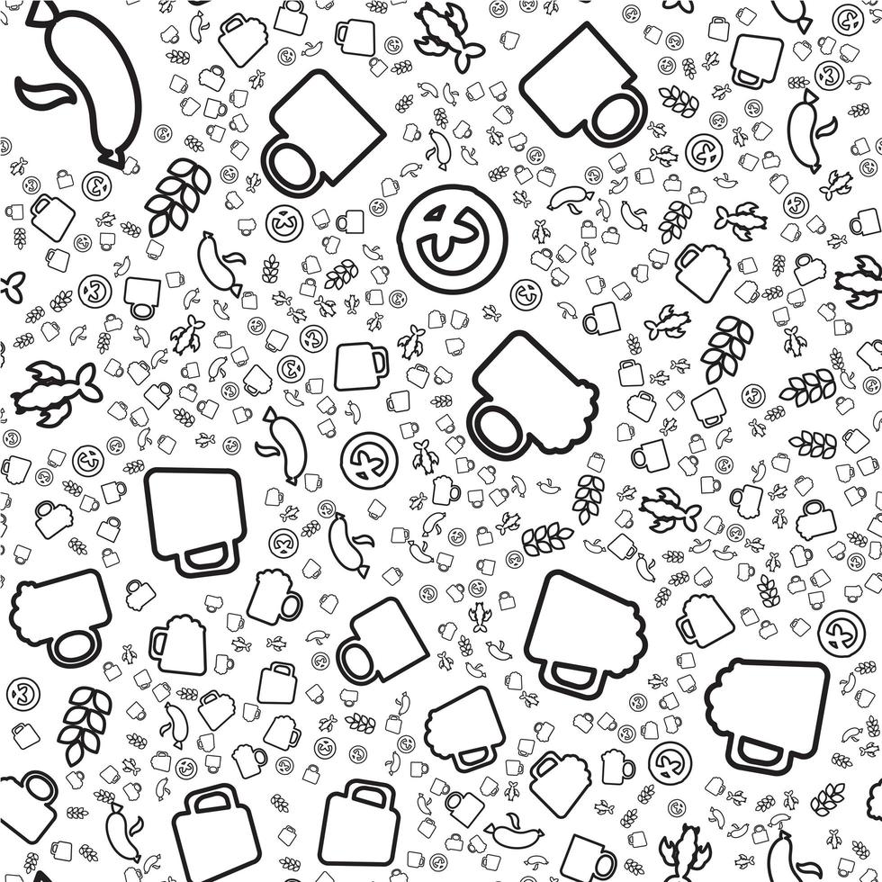 Craft beer linear seamless pattern vector