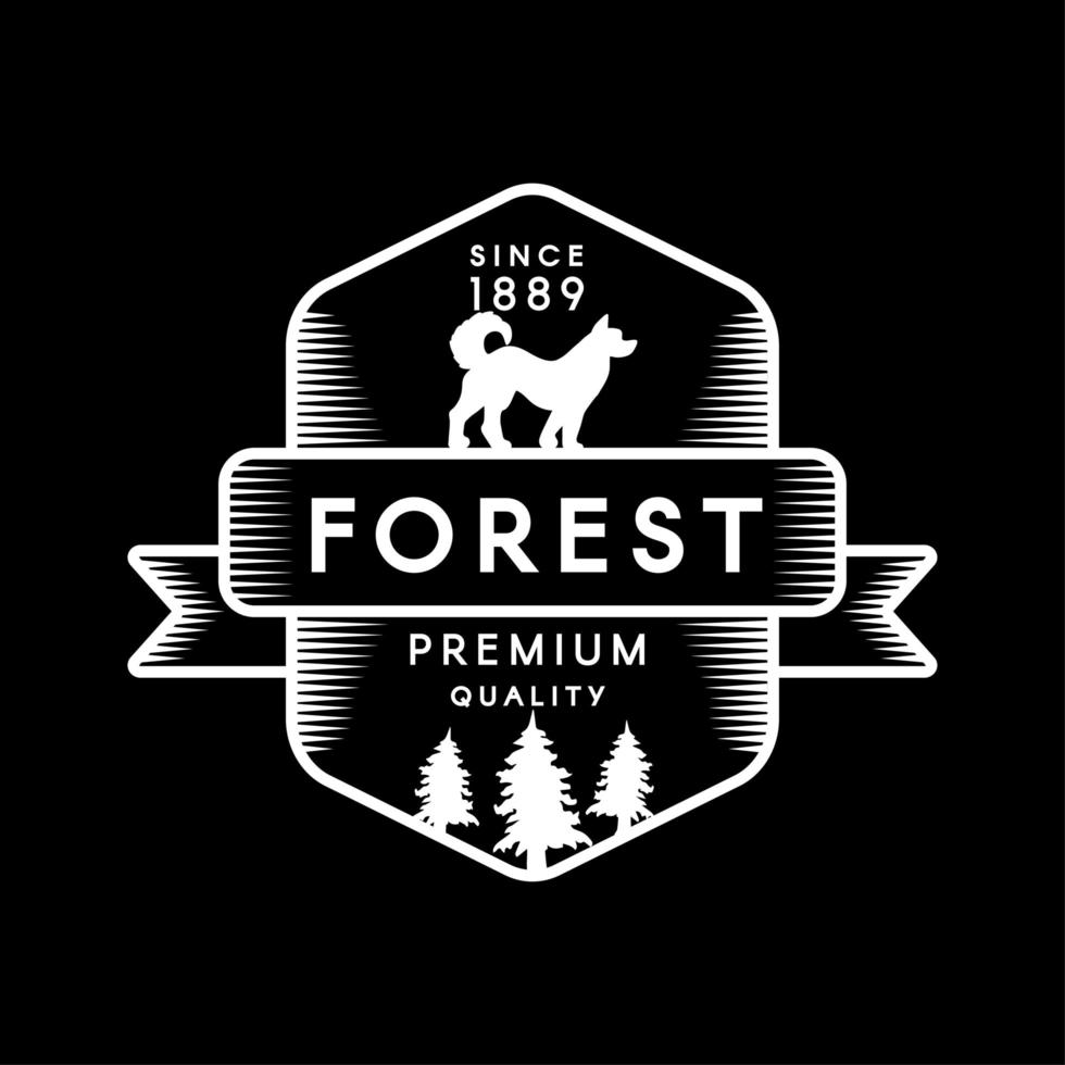 Forest negative space logotype template vector