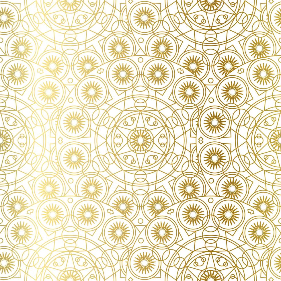 Golden Luxury Art Mandala Boho Seamless Pattern vector