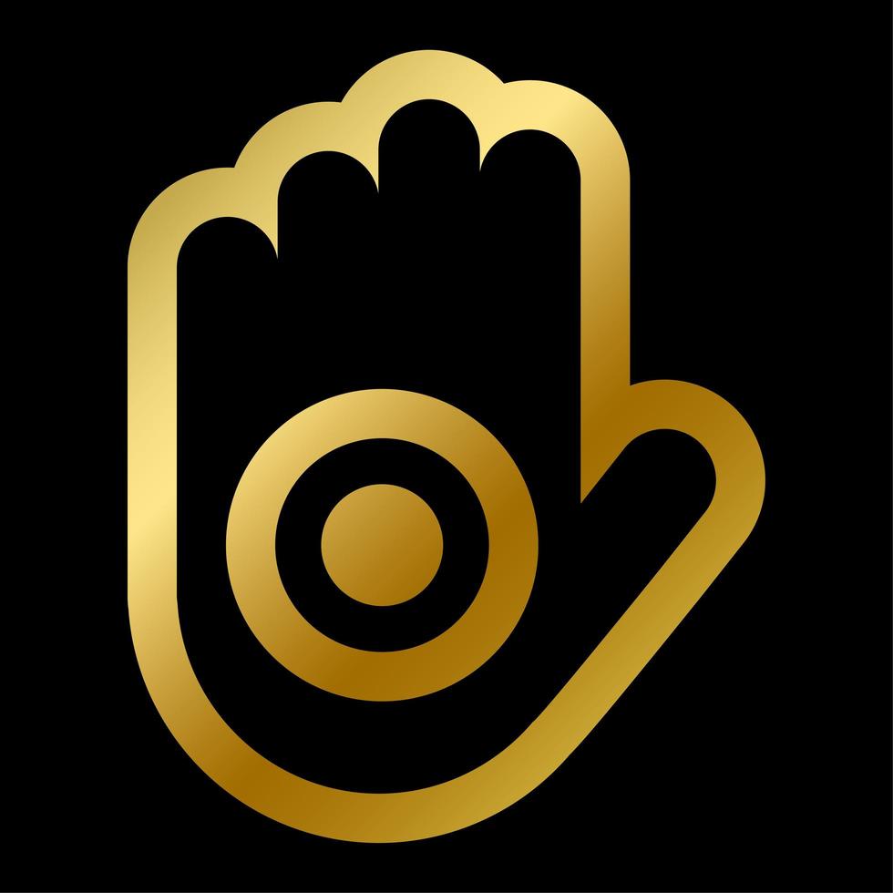 Ahinsa hand symbol isolated religious sign jainism vector