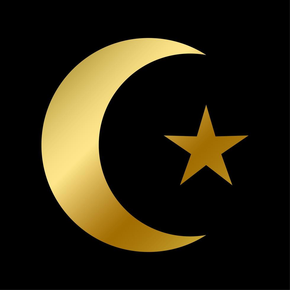 Islamic faith symbol isolated islam religious sign vector