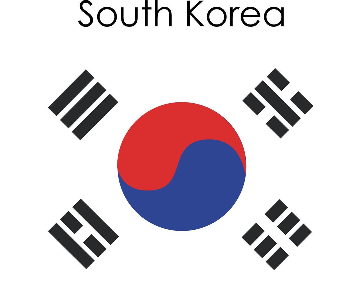 icono de la bandera nacional de corea del sur vector