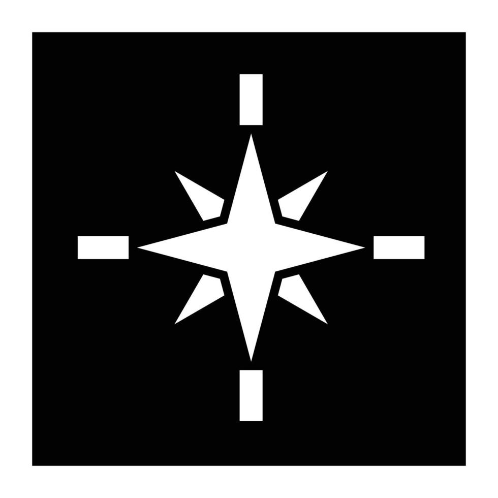 Compass vector icon on black background