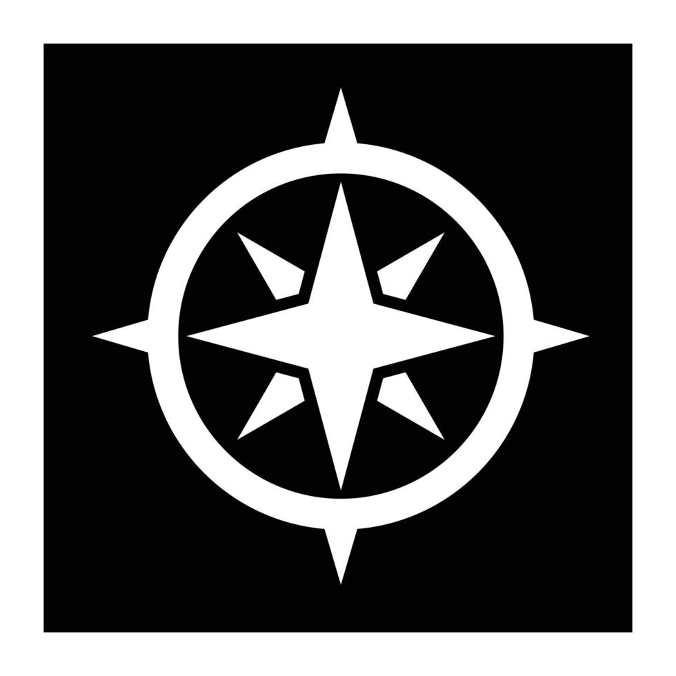 Compass vector icon on black background