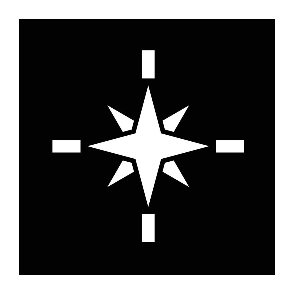 Compass vector icon on black background