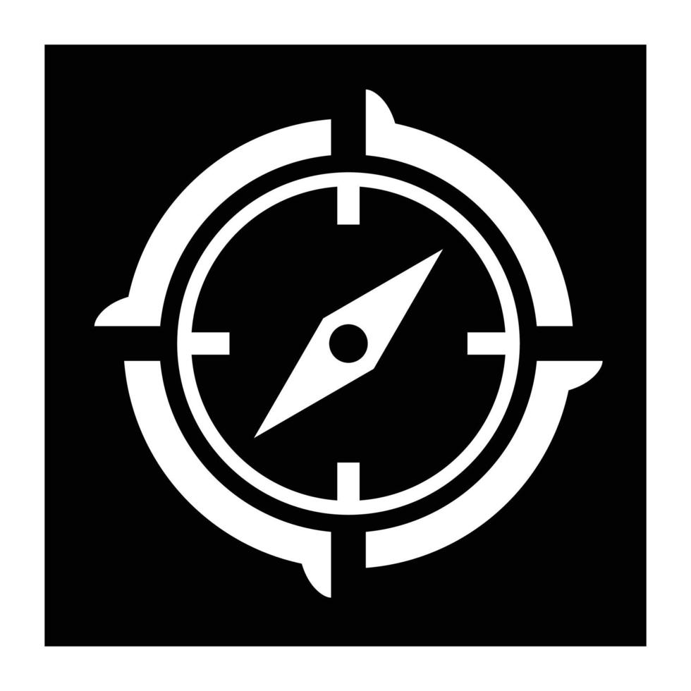 Compass vector icon on black background