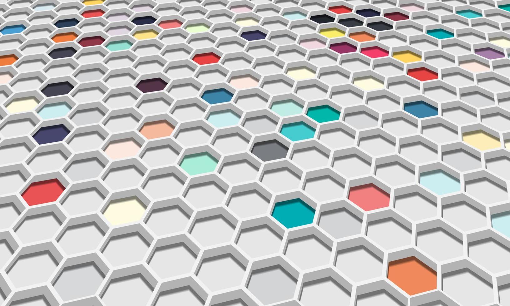 3d abstract colorful hexagonal with shadow. vector