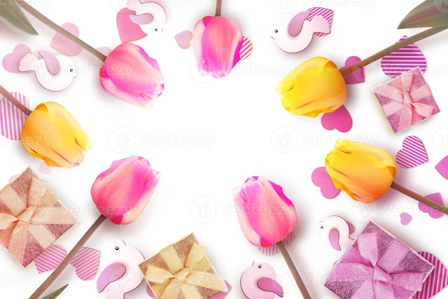 Beautiful tulips. Spring nature background for web banner and card design. photo