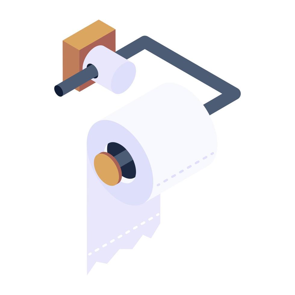 Isometric icon of tissue roll stand, editable vector