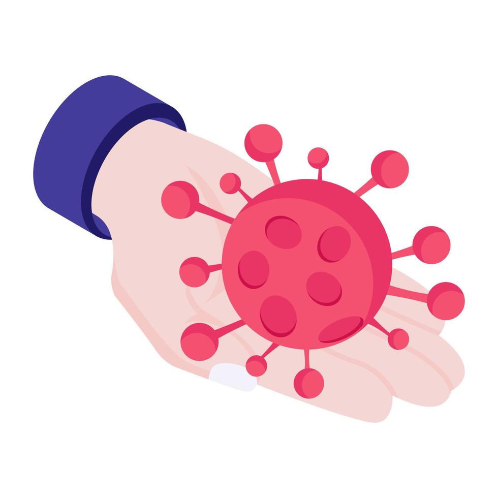 Shield of virus, corona protection shield isometric vector