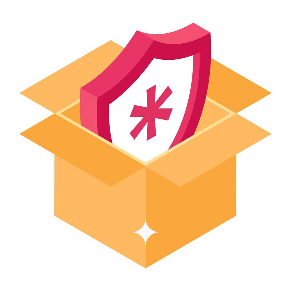Shield of virus, corona protection shield isometric vector