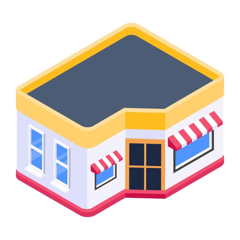 Isometric icon of a hospital, dispensary vector