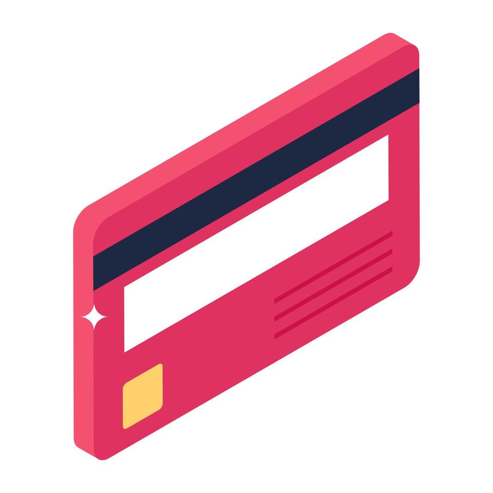 Credit cards, isometric icon of atm card vector