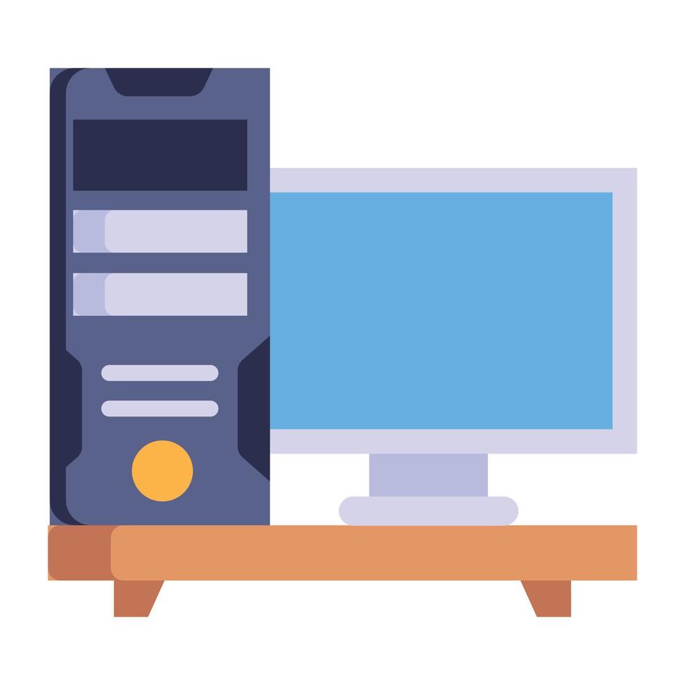 A trendy flat style icon of desktop system vector