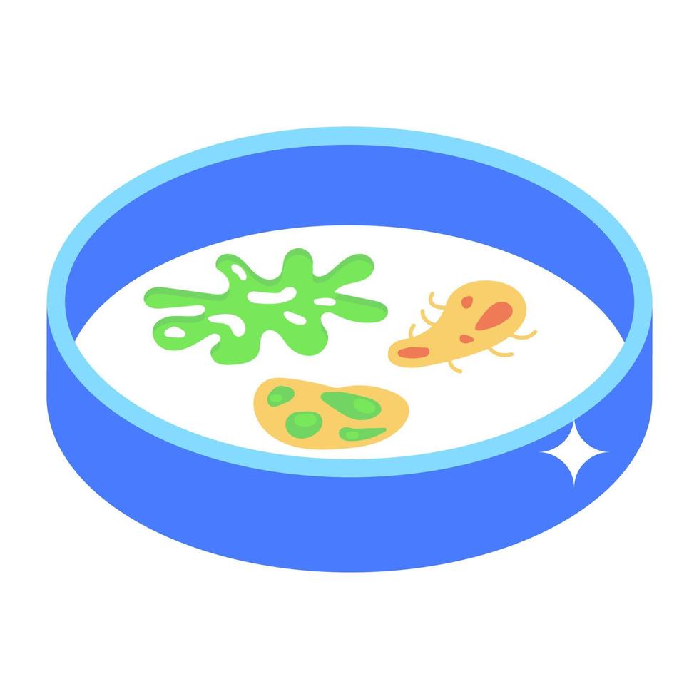 Trendy icon of petri dish, isometric vector