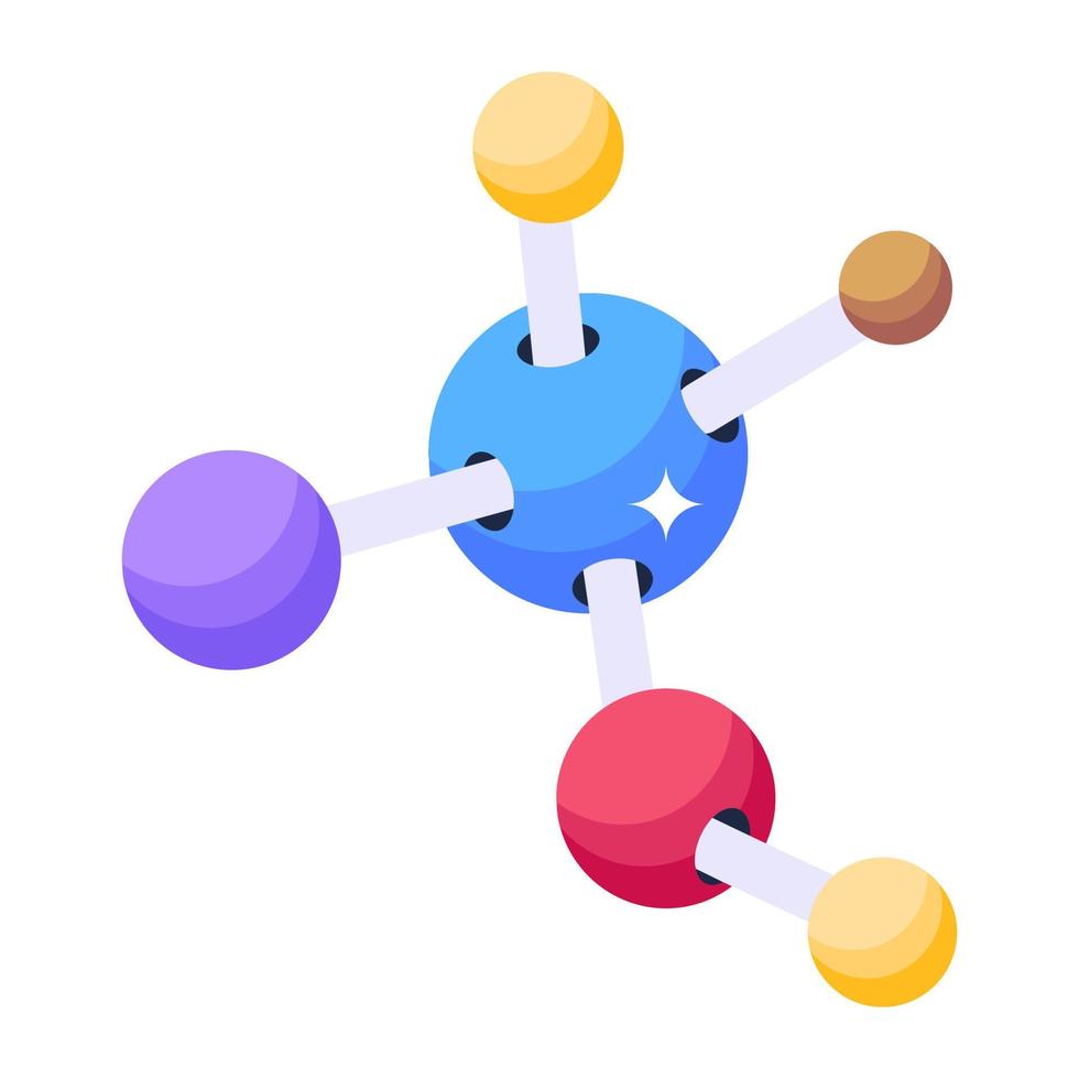 Icon of molecules in modern isometric style vector