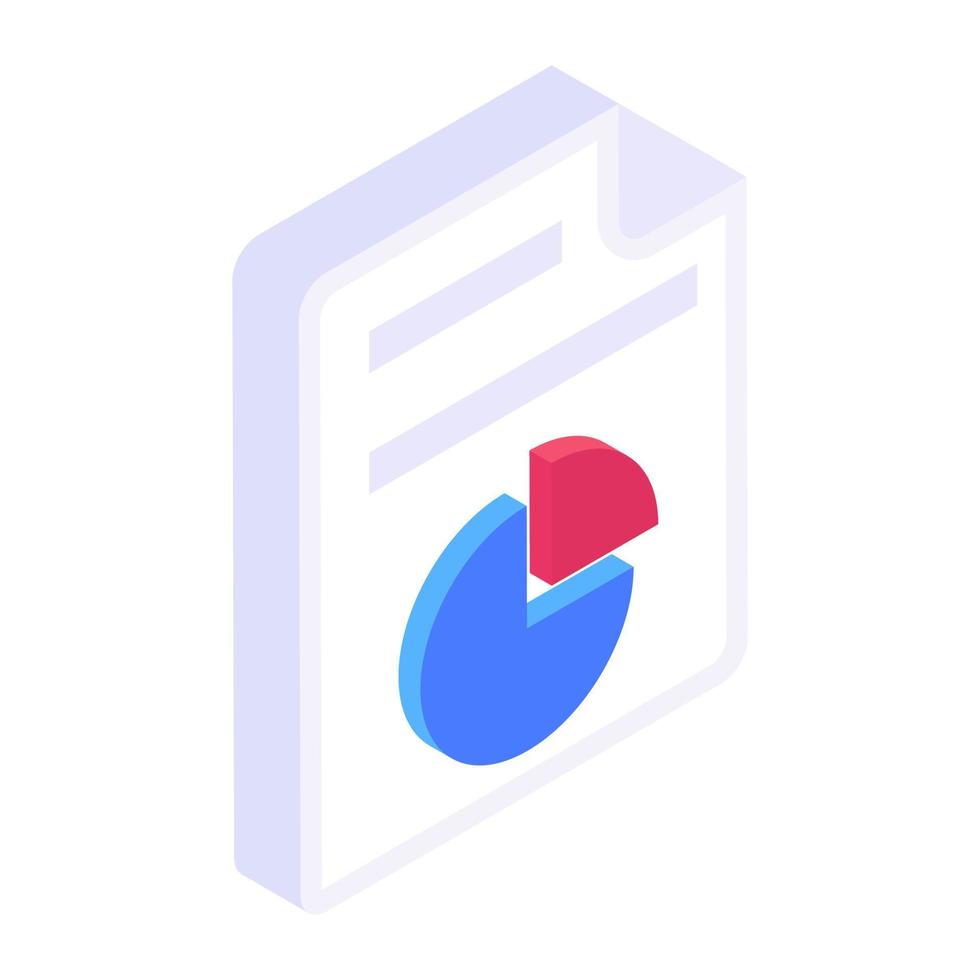 Statistics report icon in isometric design vector