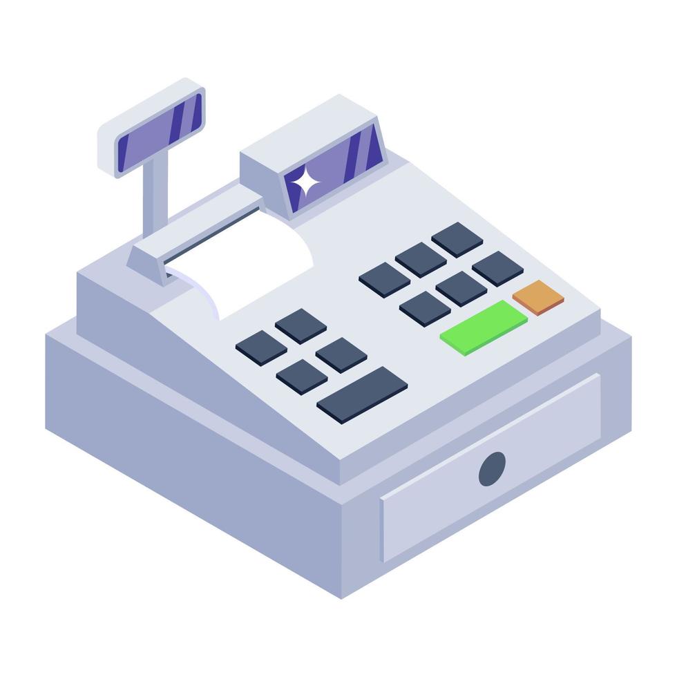 Pos machine, cash register isometric vector design
