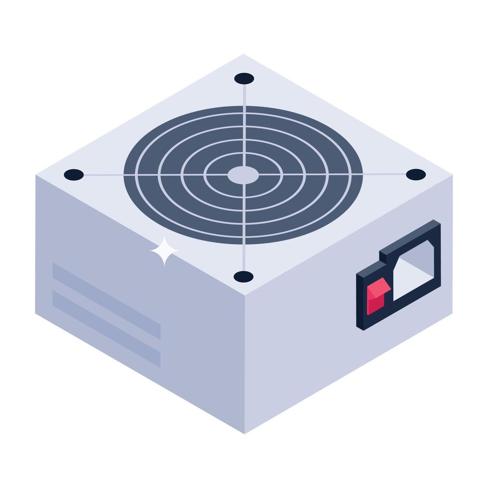 An icon design of power supply unit, editable vector