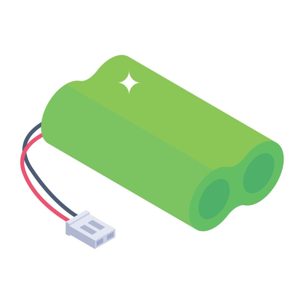 Electronic component icon in isometric style, capacitors vector