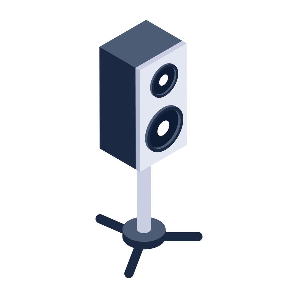 icono isométrico del sistema de sonido, vector editable