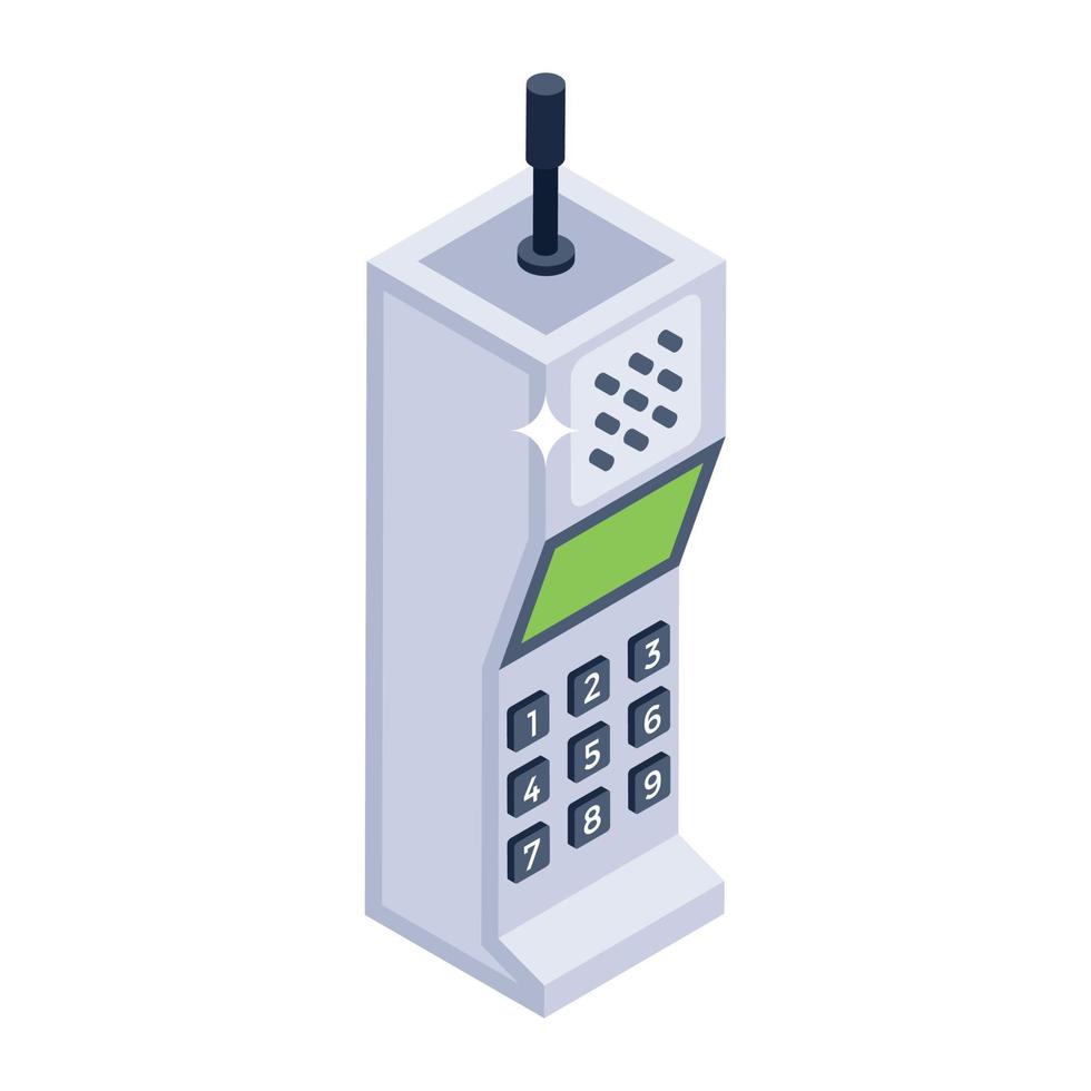 Cordless phone vector design, electronic telecommunication device in editable vector