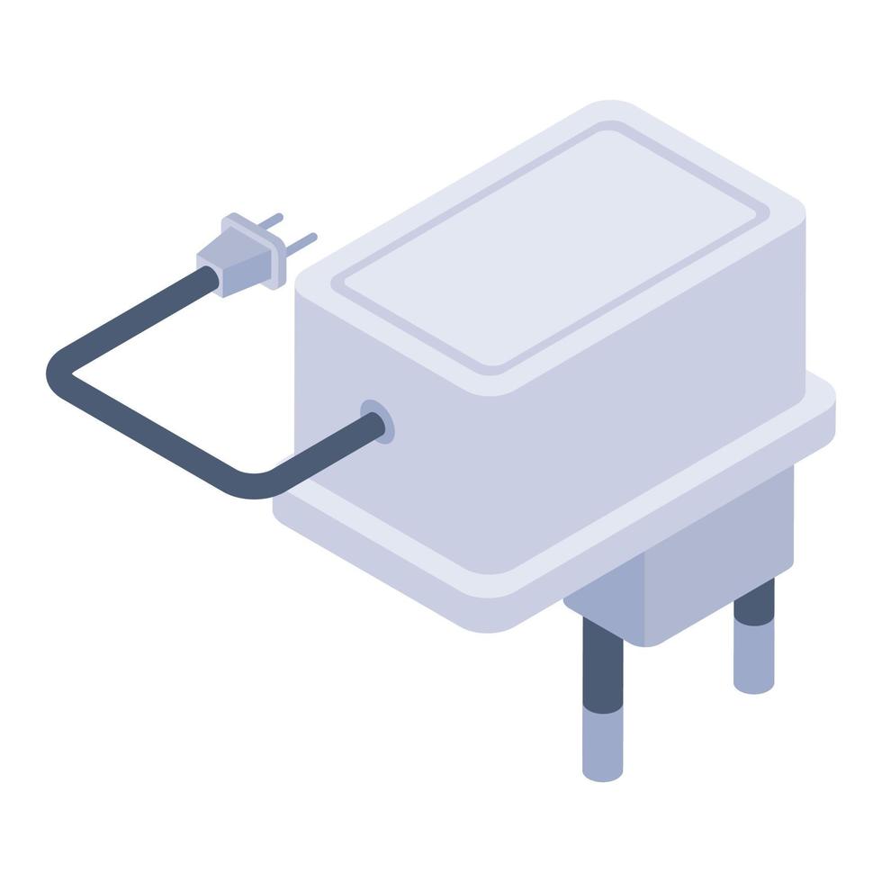 Power plug icon in isometric design, plug editable vector