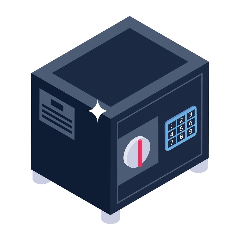 An isometric design of digital locker icon vector