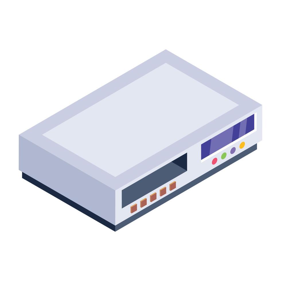 Dvd player icon, isometric vector design.