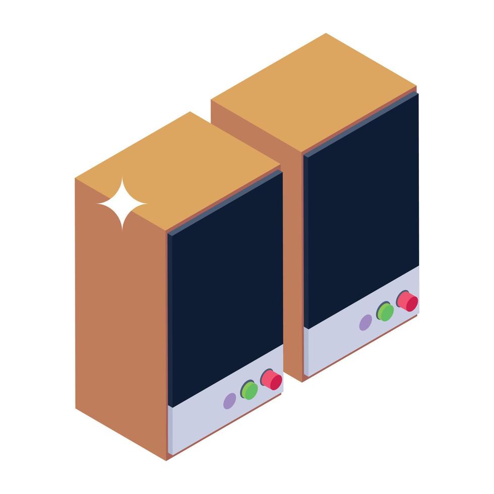 A stereo speakers vector in trendy isometric style